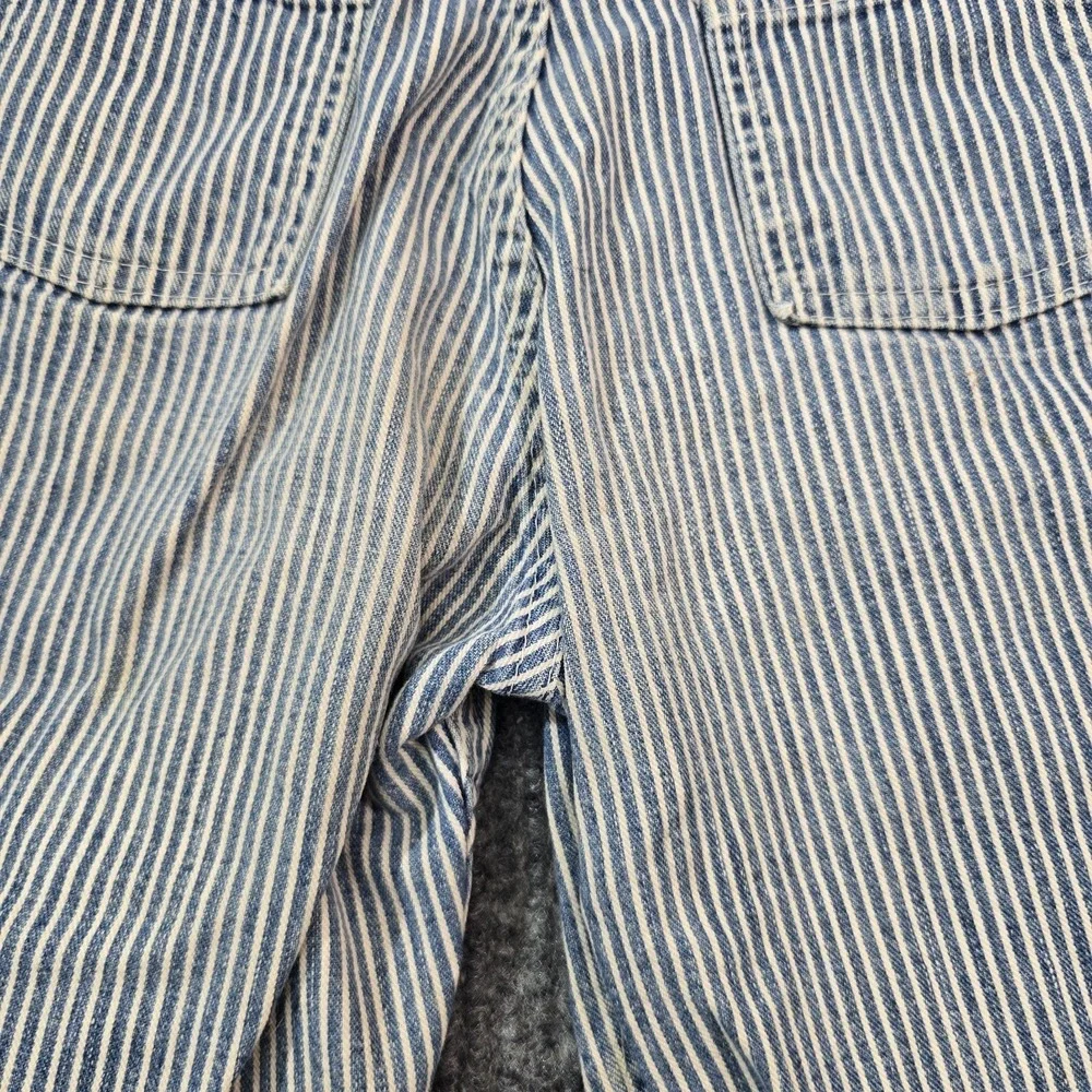 VTG Oshkosh Kids Blue and White Stripped Overalls Made in‎ USA Size 3T Railroad